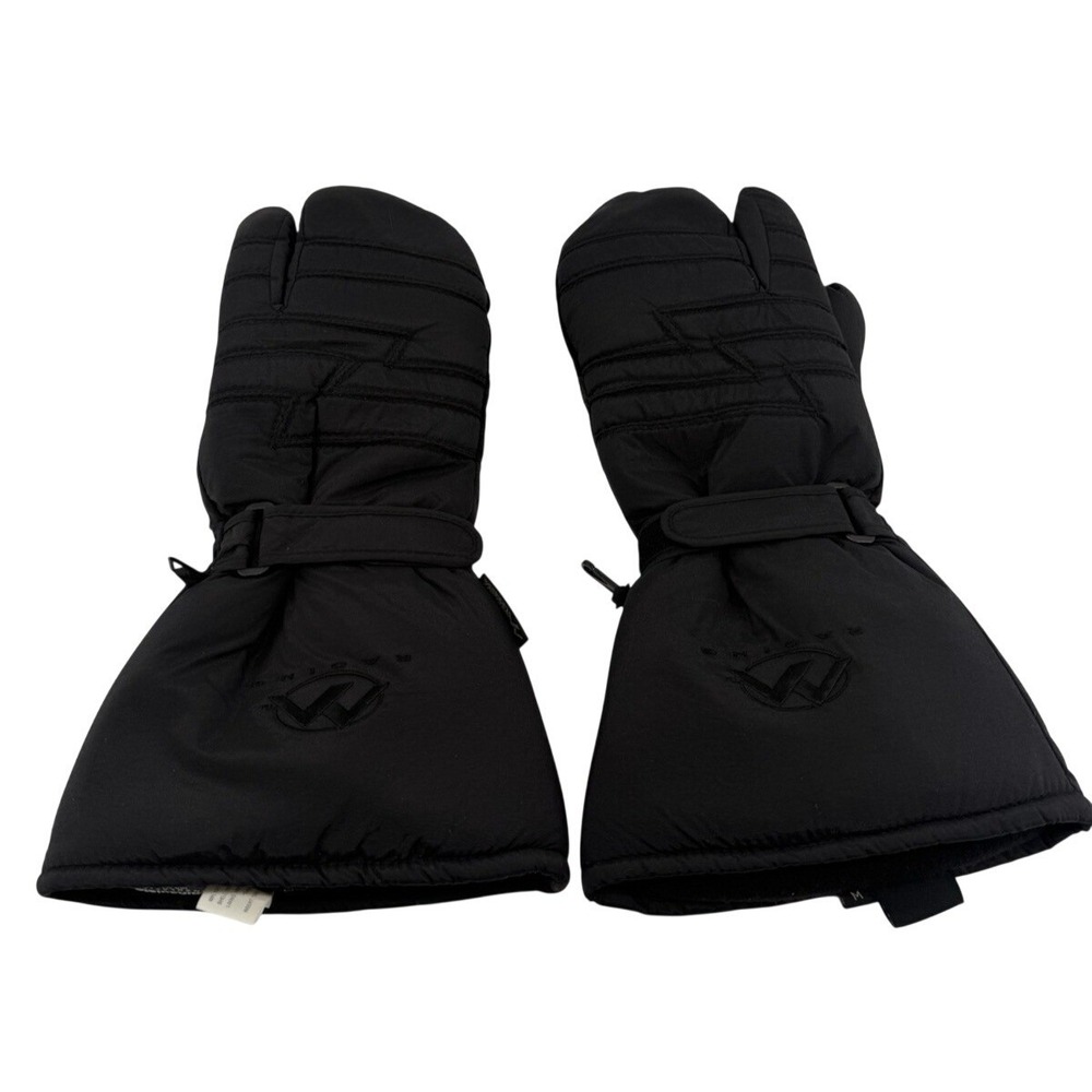Marshall Racing Mens Black Thinsulate Lobster Mittens 3-Finger Ski Gloves M